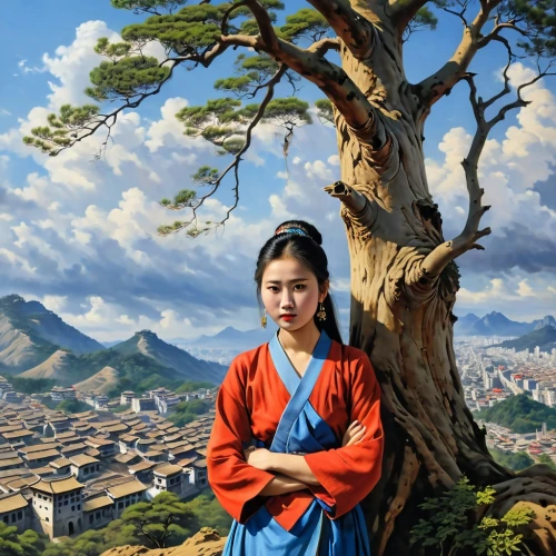 chuseok,wangmo,mongolian girl,girl with tree,yiping,dongbuyeo,yunnan,yanzhao,yongyut,skorean,sizhao,hanseong,rongfeng,wenzhao,inner mongolian beauty,zhiyuan,vietnamese woman,korean folk village,oriental girl,oriental painting
