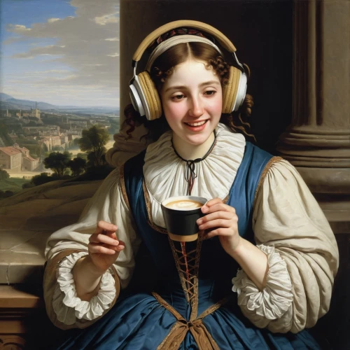 woman drinking coffee,woman with ice-cream,woman eating apple,girl with cereal bowl,delatour,spaziano,girl with bread-and-butter,tea drinking,cappuccio,dossi,cappuccini,woman holding pie,lavazza,cuppa,café au lait,liotard,bellini,cappucino,cappuccinos,pouring tea,Art,Classical Oil Painting,Classical Oil Painting 33
