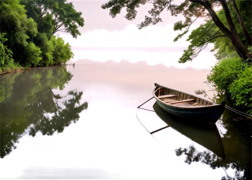 boat landscape,backwaters,tranquillity,row boat,tranquility,alleppey,calm water,calmness,stillness,calm waters,canoe,becalmed,rowing boat,canoed,canoes,quietude,canoeing,rowboat,backwater,coracle,Illustration,Japanese style,Japanese Style 15