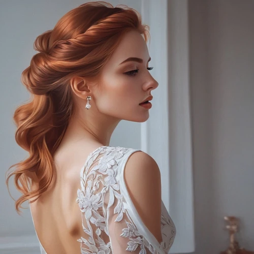 updo,bridal gown,wedding dress,wedding gown,blonde in wedding dress,bridal dress,wedding dresses,bridal jewelry,maxon,bridal,elegant,redhead,sposa,romantic look,redheads,eveningwear,elegance,ballgown,yelizaveta,rousse,Conceptual Art,Fantasy,Fantasy 32