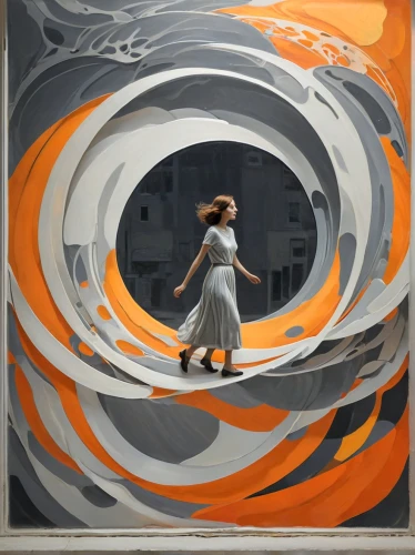 whirling,glass painting,little girl in wind,street artist,girl with a wheel,trenaunay,street artists,swirling,gutai,whirlwind,twirl,vortex,helnwein,rosenquist,spiral art,girl walking away,karchner,portal,whirled,spinart,Illustration,Vector,Vector 12