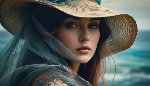 the hat of the woman,womans seaside hat,straw hat,the hat-female,woman's hat,the sea maid,amphitrite,countrywoman,fantasy portrait,scotswoman,jingna,photoshop manipulation,fisherwoman,girl wearing hat,countrywomen,tuatha,womans hat,sun hat,fantasy art,high sun hat,Conceptual Art,Daily,Daily 32