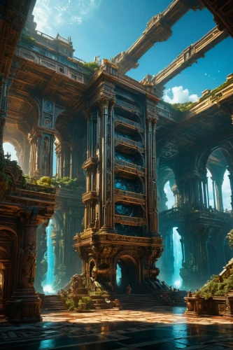 labyrinthian,ancient city,underwater oasis,platforming,skylands,imperial shores,arenanet,atlantis,fractal environment,aqua studio,waterworld,undock,arcology,strangehold,undocks,artemis temple,water palace,bioshock,atlantica,cryengine,Photography,General,Fantasy