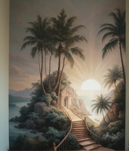 church painting,wall painting,wall decoration,palmilla,tropical house,wall decor,wall art,house painting,lachapelle,outside staircase,paradisus,muhana,murals,florida home,khokhloma painting,kahala,tropico,kanaloa,interior decor,wallcoverings,Illustration,Realistic Fantasy,Realistic Fantasy 27