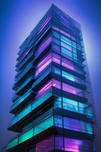 escala,residential tower,glass facade,the energy tower,colored lights,glass building,glass facades,pc tower,high rise building,bulding,colorful light,high-rise building,edificio,antilla,modern architecture,futuristic architecture,multistorey,electric tower,skyscraper,colorful glass,Illustration,Paper based,Paper Based 28