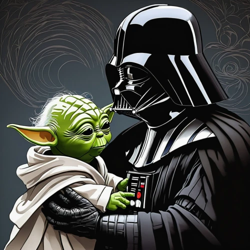 darkforce,starwars,yoda,skywalkers,dark side,father's love,fatherhood,star wars,annakin,palp,padawan,grandfathering,father and son,fathering,happy fathers day,happy father's day,awakens,mother kiss,skywalker,palps,Illustration,Black and White,Black and White 22