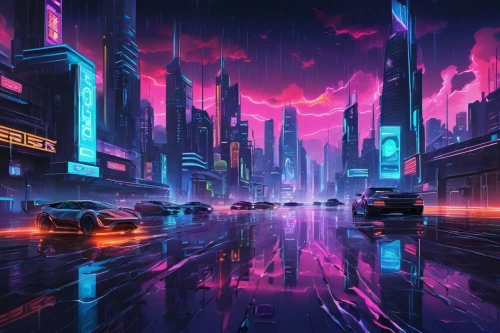 futuristic landscape,cyberpunk,cityscape,cybercity,colorful city,fantasy city,futuristic,metropolis,3d car wallpaper,cyberscene,car wallpapers,cybertown,polara,city highway,beautiful wallpaper,synth,cyberworld,futurist,cyberia,city at night,Conceptual Art,Daily,Daily 24