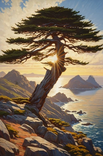 coastal landscape,pine tree,watercolor pine tree,isolated tree,black pine,landscape background,lone tree,macrocarpa,larch tree,cedarbaum,lonetree,pine,an island far away landscape,pine tree branch,pine branch,sea landscape,landscape with sea,raincoast,clayoquot,cedar,Photography,General,Cinematic