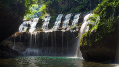 green waterfall,waterval,brown waterfall,water fall,water falls,waterfalls,waterfall,nectan,algar,falls,cascading,chiapas,banias,cachoeira,water flowing,trickling,supai,water mist,tailandia,salto,Realistic,Foods,None