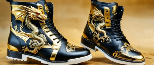 gold paint stroke,audigier,sendra,arcarons,gold lacquer,golden dragon,clawfoot,women's boots,botas,litas,customizes,galleons,trample boot,gold plated,alteon,customizers,garo,versace,black and gold,dragones,Photography,General,Realistic