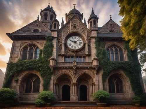 haunted cathedral,gothic church,tweed courthouse,altgeld,bendigo,collegiate basilica,olympia washington,cathedral,clocktower,woodburn,chhatris,neogothic,kilbourn,historic courthouse,victoriana,church of christ,grandfather clock,gasson,old victorian,victorian house,Illustration,Vector,Vector 03