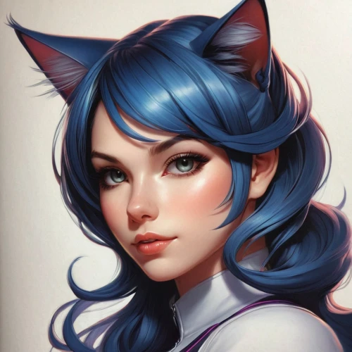 marinette,miqati,nepeta,morgana,kommuna,suara,kittani,krita,kat,cat ears,kitsune,bluestar,shimei,karou,diana,sona,cat eyes,evie,felicia,fantasy portrait,Conceptual Art,Fantasy,Fantasy 03