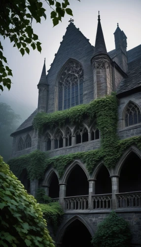 maulbronn monastery,haunted cathedral,altgeld,drachenfels,briarcliff,hogwarts,rivendell,greystone,nargothrond,hammerbeam,gothic church,buttresses,castle of the corvin,cloisters,lehigh,neogothic,caius,gwydir,ghost castle,monastery,Illustration,American Style,American Style 06