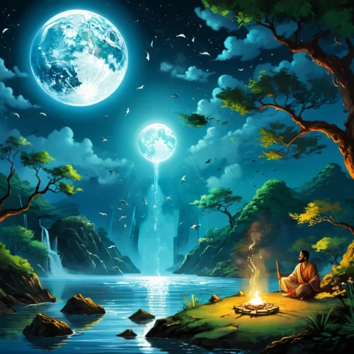 cartoon video game background,fantasy picture,landscape background,moon and star background,fantasy landscape,moonlit night,nature background,children's background,dream world,fairy world,world digital painting,lunar landscape,starclan,moonlit,full hd wallpaper,nature wallpaper,riverclan,fantasy art,night scene,moonlight,Conceptual Art,Daily,Daily 24