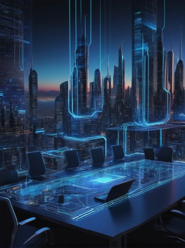 cybercity,cybertown,cyberport,cyberworld,conference table,futuristic landscape,megacorporation,cybercafes,board room,cyberscene,boardroom,arcology,blur office background,desktops,cybersquatters,megacorporations,neon human resources,boardrooms,cyberspace,cyberia,Illustration,Paper based,Paper Based 02