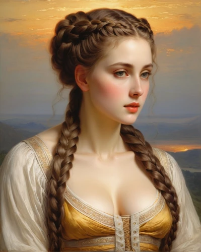 perugini,dossi,upbraid,portrait of a girl,emile vernon,braids,young woman,bouguereau,braid,romantic portrait,young girl,elizaveta,fantasy portrait,braid african,smirnova,yelizaveta,girl portrait,upbraids,shepherdess,girl with bread-and-butter,Art,Classical Oil Painting,Classical Oil Painting 13