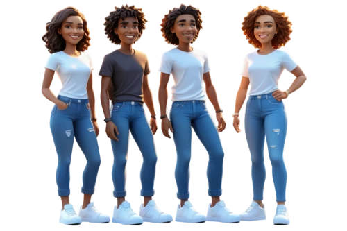 animorphs,derivable,plug-in figures,quadruplet,shalamar,afro american girls,quadruplets,3d rendered,stand models,jeanjean,3d model,gradient mesh,edmonia,triplicate,stargard,denim shapes,vector people,zetas,triplets,character animation,Unique,3D,Low Poly
