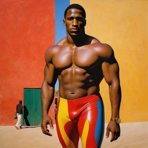 haysbert,knowshon,homography,bobsledder,bodybuilder,runnings,lycra,muscleman,bodybuilders,muscular system,broncefigur,muscle man,football player,decathlete,ghanaian,body building,musclebound,speedos,african american male,athletic body,Art,Artistic Painting,Artistic Painting 05