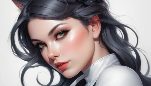 vayne,catwoman,fantasy portrait,selina,miqati,feline look,geisha girl,cat eye,vanderhorst,cat eyes,geisha,kommuna,feline,digital painting,alecto,kitsune,viveros,kittani,cattiness,asami,Conceptual Art,Fantasy,Fantasy 03