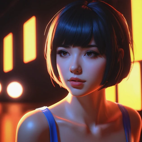 xiaoyu,shimei,takemi,eiko,kasumi,meiko,utada,makoto,jurata,azumi,rei ayanami,jiarui,kunoichi,shumeiko,hoshihananomia,minmei,anime 3d,nanako,akane,neon light,Conceptual Art,Fantasy,Fantasy 19