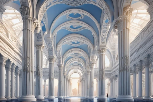 borromini,cathedrals,cloistered,marble palace,archly,cathedral,cathedral of modena,caserta,camposanto,hall of the fallen,monastic,pillars,colonnades,sanctuary,aisle,symmetrical,certosa,the center of symmetry,basilica of saint peter,certosa di pavia,Art,Classical Oil Painting,Classical Oil Painting 01