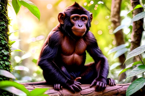 palaeopropithecus,bonobos,bonobo,alouatta,chimpanzee,crab-eating macaque,shabani,celebes crested macaque,mangabey,disneynature,macaque,cercopithecus,macaca,cercopithecus neglectus,prosimian,propithecus,chimpansee,uakari,primatology,long tailed macaque,Illustration,Black and White,Black and White 05