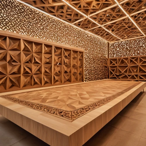 patterned wood decoration,mahdavi,adjaye,wooden cubes,wood structure,wooden sauna,marquetry,wooden construction,wooden wall,wooden facade,paneling,plywood,mutina,ornamental wood,woodfill,woodwork,timber house,fretwork,masdar,soumaya museum,Photography,General,Realistic