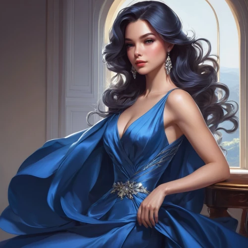 jasmine blue,margaery,margairaz,blue enchantress,belle,blue rose,blue hydrangea,sona,megara,ball gown,cinderella,arwen,sapphire,sigyn,diana,bluestocking,fantasy portrait,evening dress,eldena,cana,Conceptual Art,Fantasy,Fantasy 03