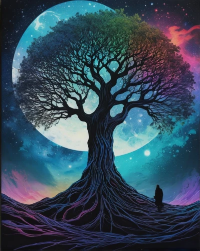 colorful tree of life,tree of life,magic tree,celtic tree,flourishing tree,the branches of the tree,bodhi tree,painted tree,circle around tree,arbre,yggdrasil,druidry,goodtree,mother earth,watercolor tree,tree thoughtless,arbol,lonetree,tree,isolated tree,Illustration,Realistic Fantasy,Realistic Fantasy 15