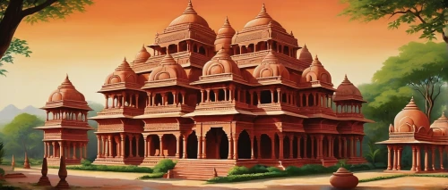 chhatri,mandir,fairy tale castle,tautvilas,victorian house,indian temple,terracotta,witch's house,brownstones,architectural style,iskcon,asian architecture,asgiriya,castle of the corvin,traditional house,vrindavan,ancient house,forest house,grand master's palace,dreamhouse,Art,Artistic Painting,Artistic Painting 47