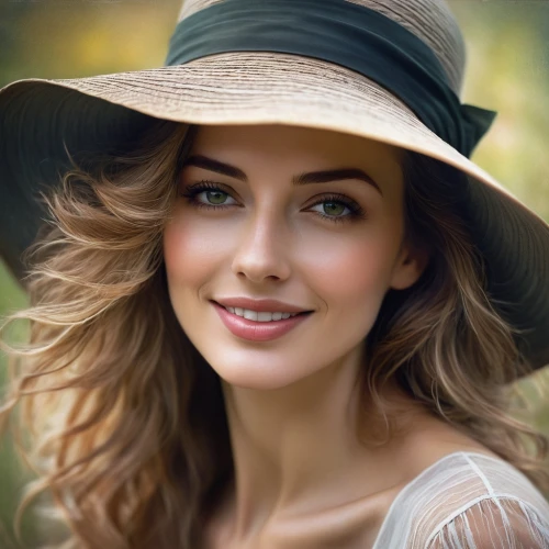 girl wearing hat,brown hat,the hat-female,woman's hat,women's hat,sun hat,panama hat,ladies hat,straw hat,womans seaside hat,high sun hat,romantic portrait,the hat of the woman,beautiful bonnet,leather hat,romantic look,anastasiadis,olesya,womans hat,brown cap,Conceptual Art,Daily,Daily 32