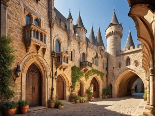 hohenzollern castle,hohenzollerns,hotel de cluny,fairy tale castle sigmaringen,solesmes,pierrefonds,hohenzollern,abbaye de belloc,fairy tale castle,rocamadour,alcazar of seville,castellated,luxembourg,carcassone,metz,bourges,royal castle of amboise,zelenay,hohenzollern bridge,mincy,Illustration,Japanese style,Japanese Style 19