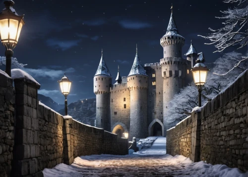 hogsmeade,fairytale castle,fairy tale castle,hogwarts,fairytale,fantasy picture,winterfell,winter night,fairy tale,windows wallpaper,medieval castle,medieval street,a fairy tale,ice castle,medieval,diagon,knight's castle,winter magic,gondolin,winterplace,Photography,General,Realistic