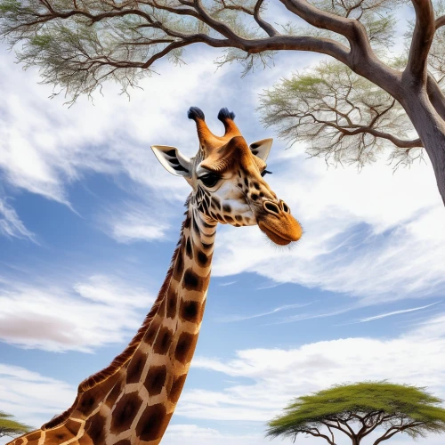 melman,kemelman,giraffe,madagascan,savane,two giraffes,disneynature,immelman,madagascans,giraffa,giraudo,world digital painting,macrohon,serengeti,giraffe plush toy,lamarck,matabeleland,whimsical animals,savanna,long neck,Illustration,Paper based,Paper Based 27