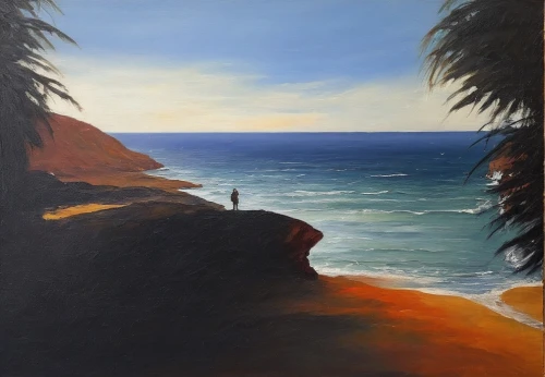 coastal landscape,beach landscape,la jolla,man at the sea,landscape with sea,kalalau,el mar,oil on canvas,esalen,girl on the dune,lanai,varkala,sea landscape,laguna,oil painting,encinitas,molokai,seascape,santacruz,oil painting on canvas,Conceptual Art,Fantasy,Fantasy 15