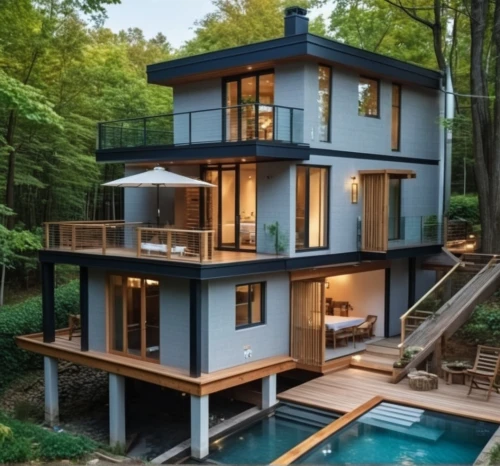 modern house,pool house,modern architecture,dreamhouse,inverted cottage,forest house,cubic house,beautiful home,new england style house,tree house,summer house,two story house,cube house,timber house,deckhouse,beach house,treehouse,wooden house,fallingwater,house by the water