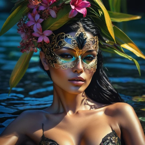 polynesian girl,polynesian,venetian mask,tahitian,balinese,micronesian,kitana,guamanian,tiger lily,amazonian,maori,hula,masquerade,sirena,exoticism,hispaniolan,baoshun,kanaloa,oshun,polynesians,Photography,Artistic Photography,Artistic Photography 08