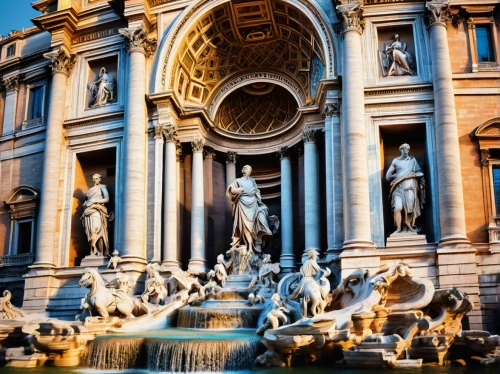 trevi fountain,fontana di trevi,trevi,di trevi,roma,look down on the trevi fountain,rome,navona,eternal city,roma capitale,caesars palace,rome at night,vittoriano,fountain of neptune,rome night,bernini,fontana dei fiumi,via roma,fountain,city fountain,Illustration,Black and White,Black and White 02