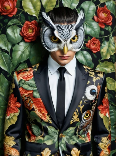 masquerade,owlman,sagmeister,nikkatsu,catman,buccellati,suit of spades,yasumasa,photomanipulation,owl background,masquerading,majima,bodypainting,tigerman,kenzo,lapels,groom,venetian mask,formichetti,arlequin,Conceptual Art,Daily,Daily 14