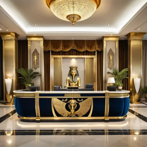 concierge,masonic,hotel lobby,luxury hotel,rotana,lobby,intercontinental,freemason,largest hotel in dubai,art deco,hotel hall,freemasonry,the cairo,tutankhamun,gold bar shop,amorc,pharaonic,grand hotel europe,tutankhamen,egytian,Photography,General,Realistic