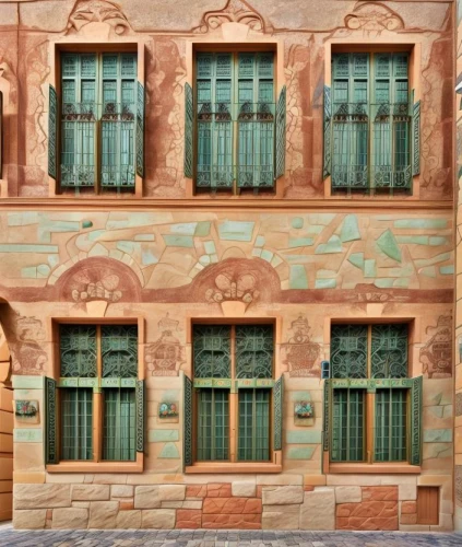 facade painting,terracotta tiles,window with shutters,facades,wooden facade,frontages,spanish tile,castle windows,old windows,lattice windows,wooden windows,mudejar,row of windows,sicily window,half-timbered wall,balcones,facade panels,terracotta,azulejos,window with grille