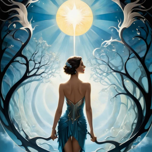 margaery,faerie,blue enchantress,melian,fairie,sorceress,the enchantress,blue moon,faery,hecate,fantasy picture,blue moon rose,woman silhouette,faires,amphitrite,imbolc,hesperides,kahlan,moonbeams,mermaid silhouette,Illustration,Vector,Vector 18