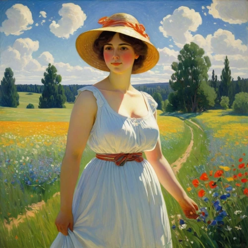 girl in the garden,girl in flowers,field of flowers,primavera,girl picking flowers,woman with ice-cream,summer meadow,tuxen,field of poppies,flowers field,flower field,summer day,flowers of the field,colsaerts,girl in a long dress,in the early summer,meadows,girl with bread-and-butter,francaise,marchenko,Art,Classical Oil Painting,Classical Oil Painting 27