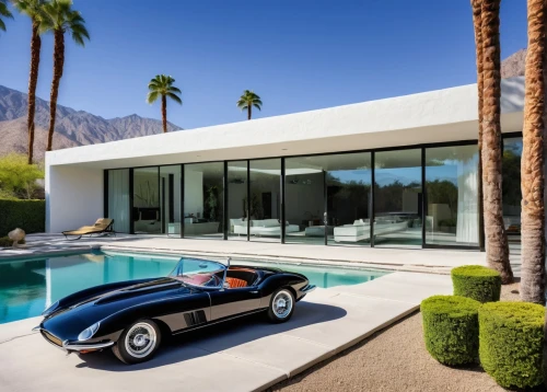 palm springs,mid century modern,luxury property,mid century house,classic car and palm trees,pool house,luxury real estate,luxury home,modern architecture,modern house,luxurious,underground garage,belair,dunes house,dreamhouse,luxury,neutra,modern style,beautiful home,lavishness,Photography,Black and white photography,Black and White Photography 05