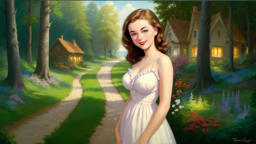 girl in a long dress,world digital painting,forest background,landscape background,fantasy picture,art painting,photo painting,girl in white dress,romantic portrait,girl in the garden,fantasy art,girl with tree,the girl in nightie,nightdress,romantic look,oil painting,girl in a long,donsky,oil painting on canvas,nature background