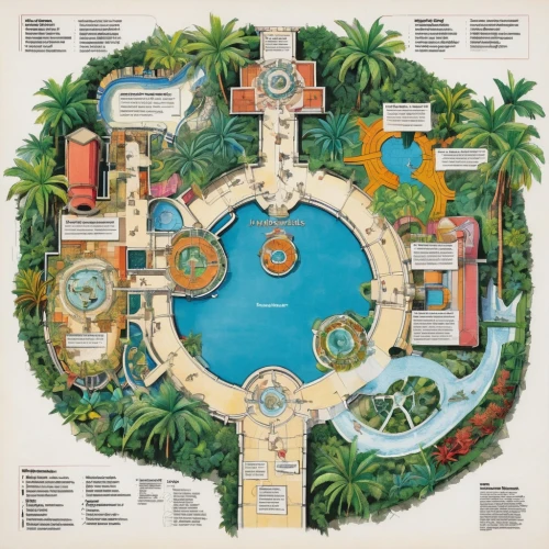 lifespring,tropical island,seasteading,parques,artificial islands,resorts,ecovillages,sentosa,vastu,imiloa,ecotopia,resort,tropical house,ecovillage,polynesia,rainbow world map,heliports,water park,tropicale,bahamonde,Unique,Design,Infographics