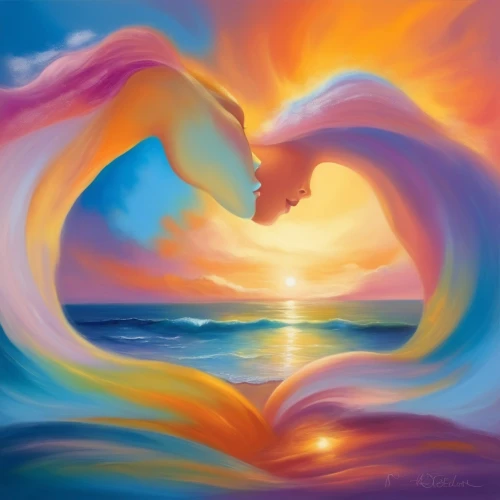 colorful heart,love in air,heart flourish,heart swirls,watery heart,heart chakra,loving couple sunrise,heart background,painted hearts,fire heart,winged heart,dream art,vibrantly,golden heart,rainbow bridge,heart clipart,heart energy,colorful background,handing love,love heart,Illustration,Realistic Fantasy,Realistic Fantasy 01