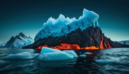 iceberg,antarctica,icebergs,glacier tongue,antartica,antarctic,iceburg,arctic antarctica,lava,ice landscape,glacial melt,magma,greenland,eruption,volcanic,arctic ocean,metavolcanic,lava flow,erupt,eruptive,Photography,Artistic Photography,Artistic Photography 05