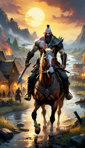 townsmen,bronze horseman,game illustration,horseman,horseback,witcher,western riding,chatumongol,horse herder,highwayman,man and horses,fantasy picture,cuirassier,mystara,trine,kenway,knight village,beleriand,warband,mongol,Illustration,Realistic Fantasy,Realistic Fantasy 33