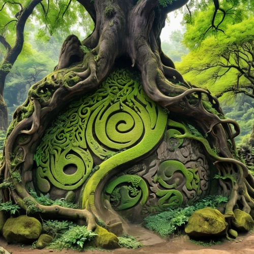 celtic tree,tree of life,fairy house,koru,magic tree,uzumaki,teikoku,moss landscape,flourishing tree,biopiracy,patrol,fairy door,fairy world,druidism,dragon tree,tangela,ouko,green tree,the japanese tree,fairy forest,Unique,Design,Character Design